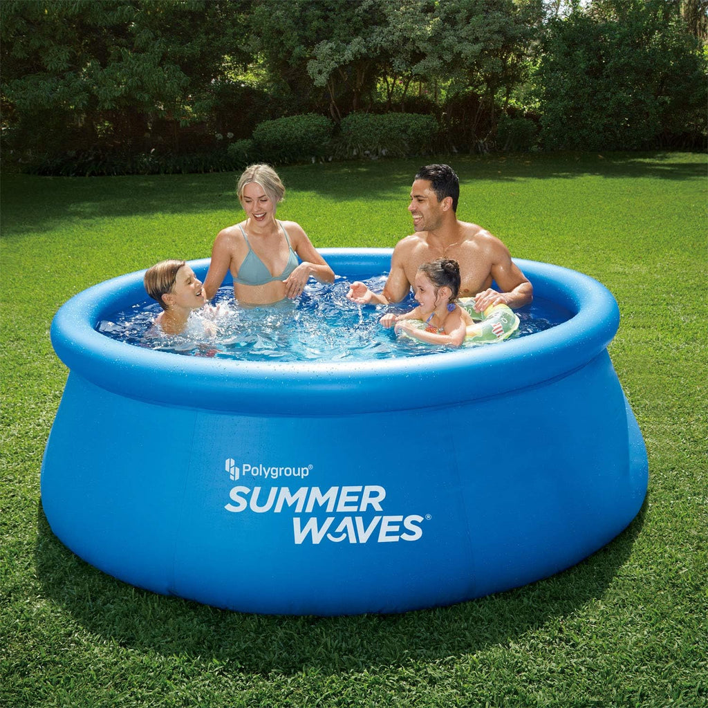Summer Waves 8'x30' Quick Set Ring Above Ground Pool with RX330 Filter Pump w/GFCI, I Type Filter Cartridge