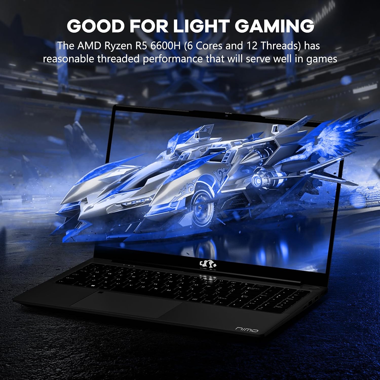 NIMO 15.6' IPS FHD-Gaming-Laptop, AMD Ryzen 5 6600H 6 Cores 16GB DDR5 RAM 1TB SSD (Beat i7-1165G7, Up to 4.5GHz) Radeon 660M GPU-Computer with 100W Type-C Backlit Keyboard Fingerprint Win 11
