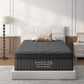Mattress Twin Size 10 Inch, Mattress with Gel Memory Foam and Pocket Springs, Euro Top Medium Firm, Black