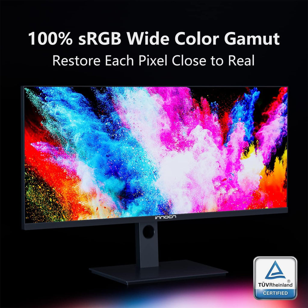 INNOCN 34' Ultrawide WQHD 3440 x 1440p 144hz PC Gaming Monitor Adaptive-Sync G-SYNC Compatible, USB C, HDMI 2.0, DP 1.4, USB Hub, PIP/PBP, Built-in Speaker, Height Adjustable, Eye Care