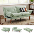 LINSY HOME Futon Sofa Bed, 70' Chenille Futon Couch with Adjustable Backrest Armrest, 3 in 1 Convertible Comfy Loveseat Sleeper Sofa Bed for Small Spaces Dorm Room Apartment Home Office, Light Green