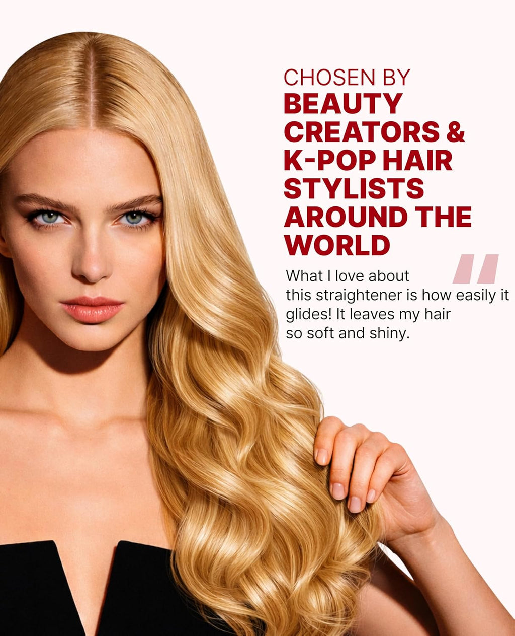 GLAMPALM GlamMuse 1 1/4' | Ceramic Curling Iron Infused with Vita-C, Salon Results with Less Heat Damage, Trusted by K-Pop Hair Stylists, Long Barrel Hair Curler for Women, Dual Voltage | GP628