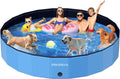 Meowant Extra Large Foldable 107'' Hard Plastic Swimming Pool, Collapsible Dog Bath Pool, Portable Deep Dog Pools for Large Dogs (6XL-107'' 20'')
