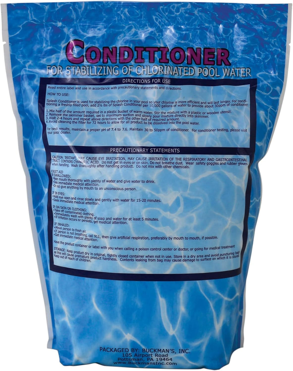 Robelle 40-Pounds Premium Chlorine Stabilizer and Conditioner, Concentrated Cyanuric Acid for Pools, Pool Stabilizer, Helps Chlorine Last Longer, Made in USA