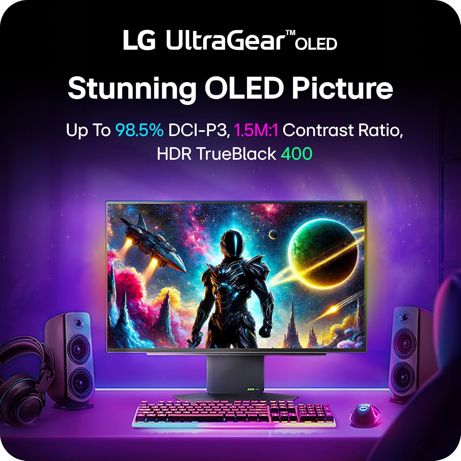 LG 27GX790AB 27 inch OLED QHD 480Hz 0.03ms G-Sync AMD FreeSync Premium Pro Gaming Monitor - Black