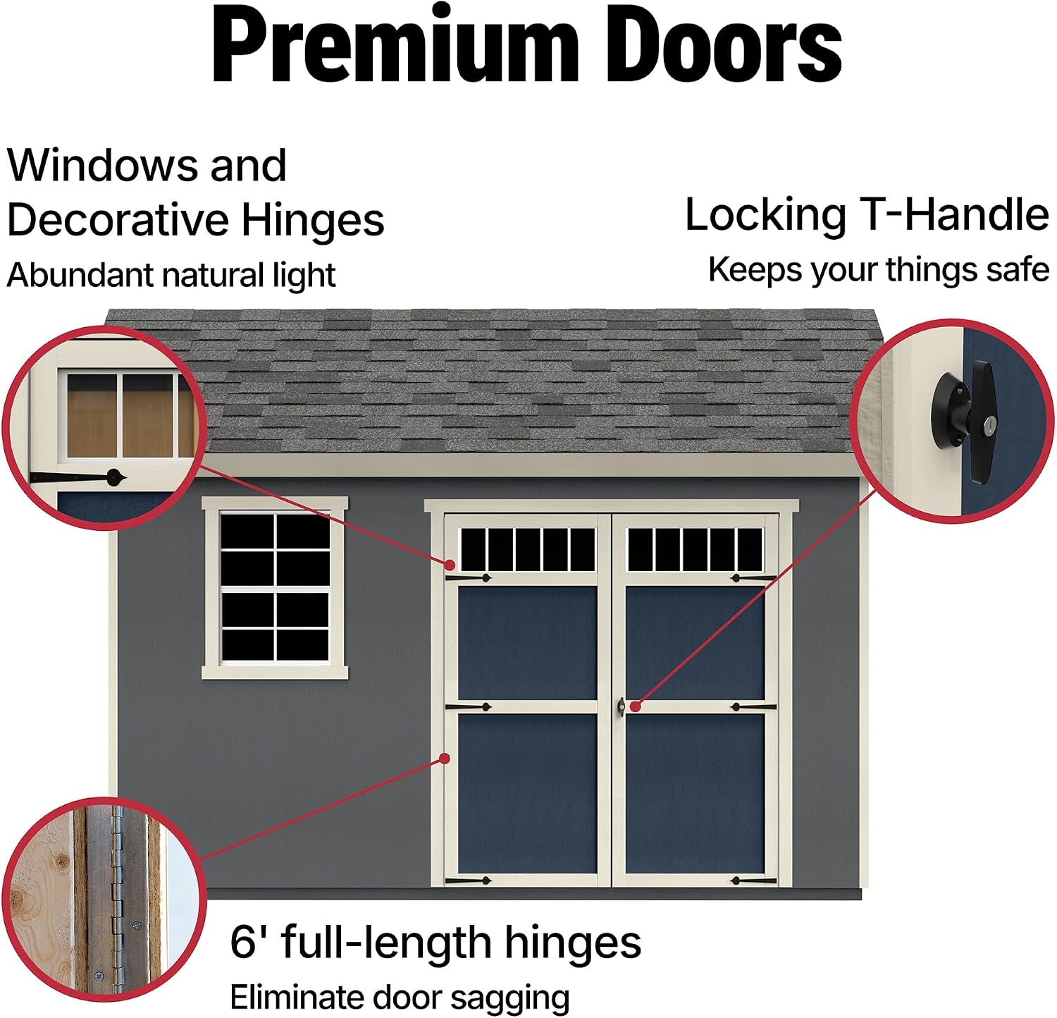 Handy Home Products Beachwood 10x12 Do-it-Yourself Wooden Storage Shed with Floor Kit- Does not Include Paint or Roofing Shingles