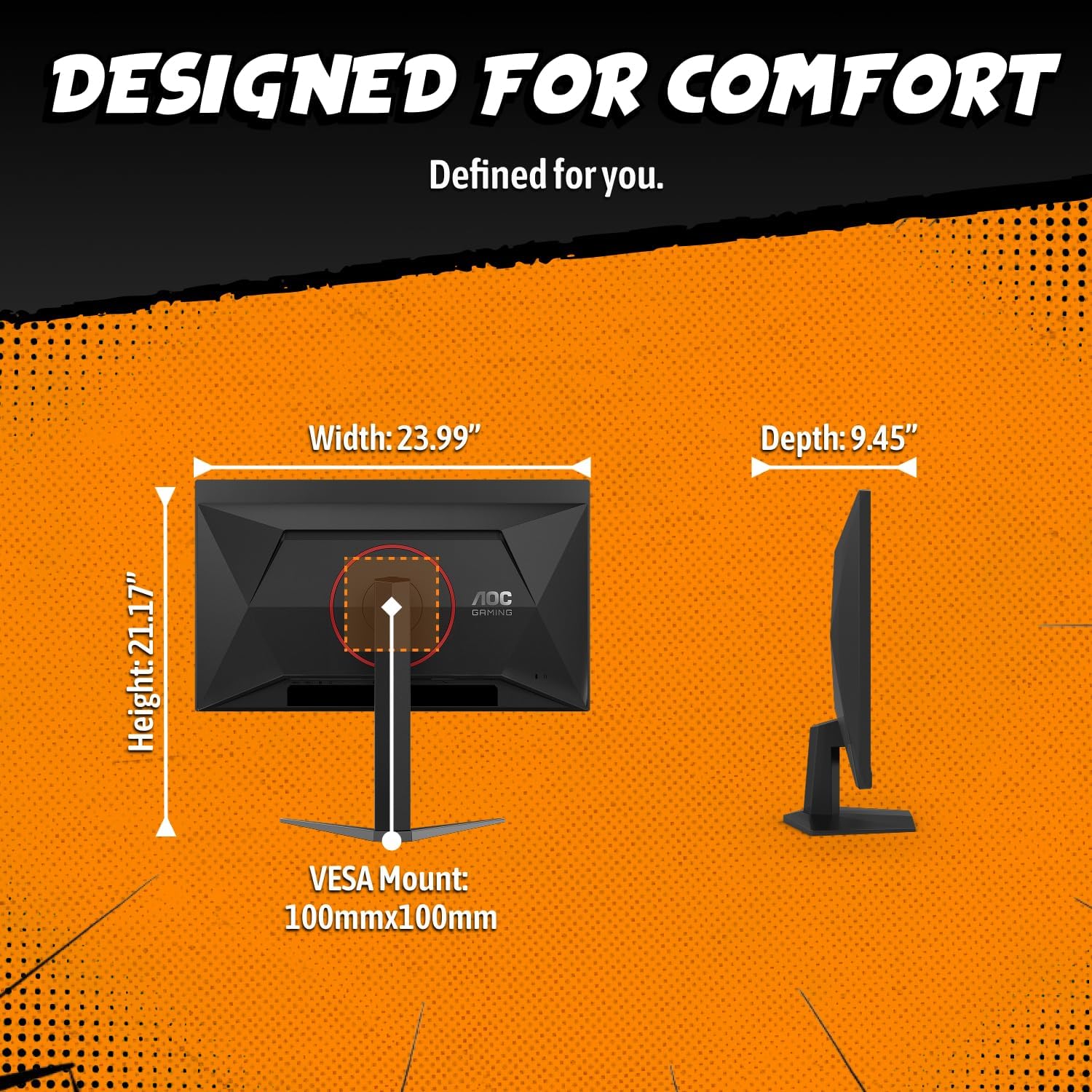 AOC 27 Inch OLED Gaming Monitor (QD-OLED), 1440p QHD 2560x1440, 240Hz, 0.03ms, HDMI 2.1, G-SYNC Compatible, HDR True Black, Height Adjustable Stand, USB Hub, Q27GAZDV