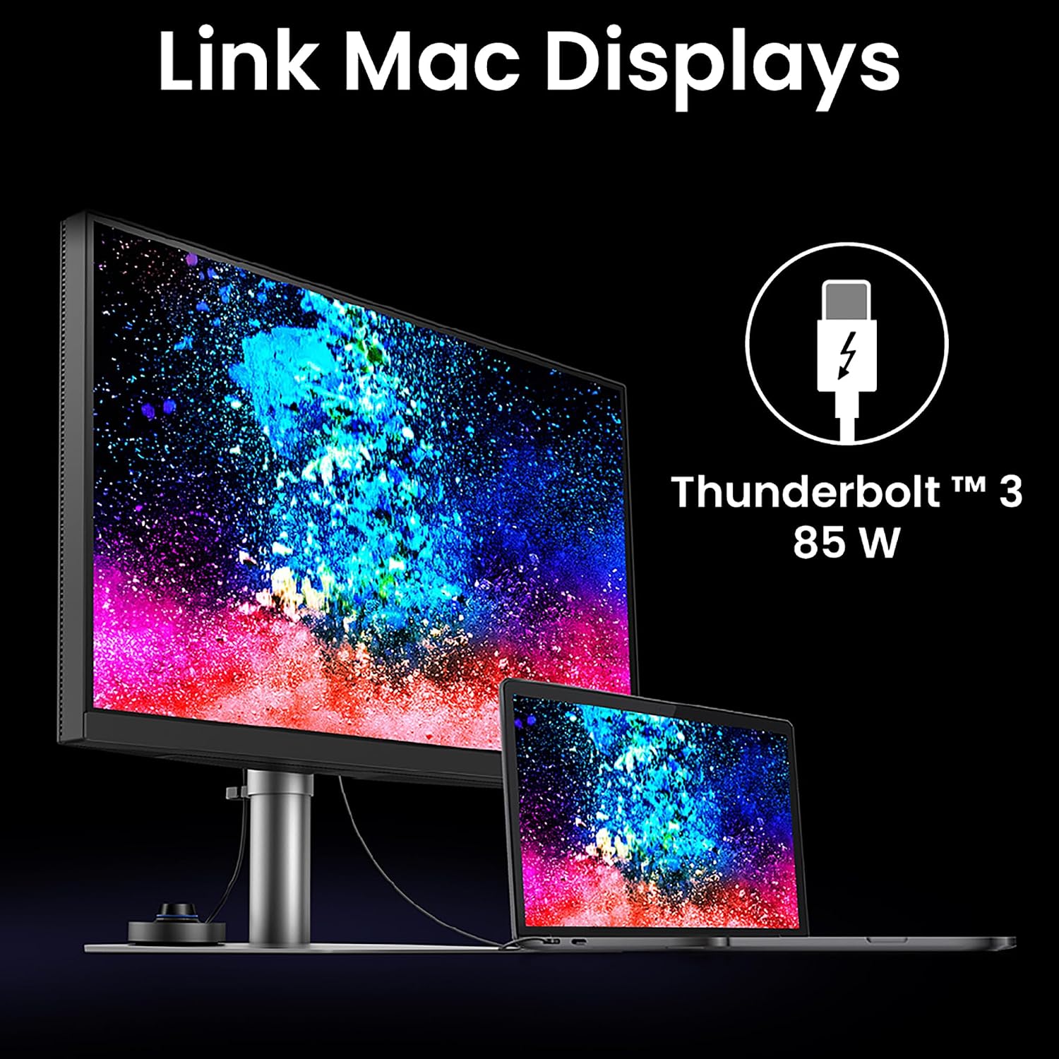 BenQ PD3225U 32 Inch 4K IPS UHD Thunderbolt Monitor for MacBook, AQCOLOR, 98% P3 100% sRGB & Rec.709 Uniformity, Factory Calibration, USB-C 85W, USB Hub, Daisy Chain, KVM Switch (Renewed)