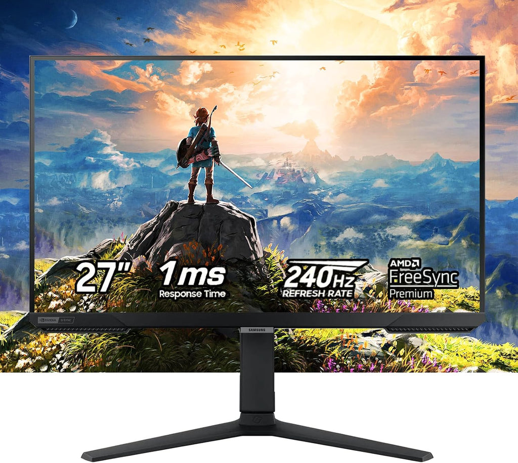 Samsung 27' Odyssey G4 Gaming Monitor | 240Hz Refresh Rate, 1ms Response Time | FreeSync Premium, NVIDIA G-Sync Compatible | HDR 10, 400Nit | FHD IPS Ultrawide Game View & Ergonomic Stand | Black