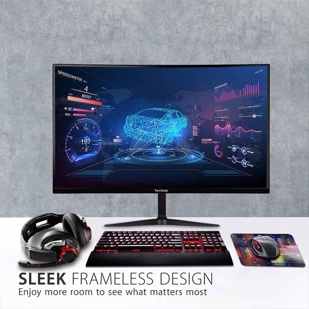ViewSonic VX2718-2KPC-MHD 27 Inch WQHD 1440p 165Hz 1ms Curved Gaming Monitor with Adaptive-Sync Eye Care HDMI and Display Port (Renewed)