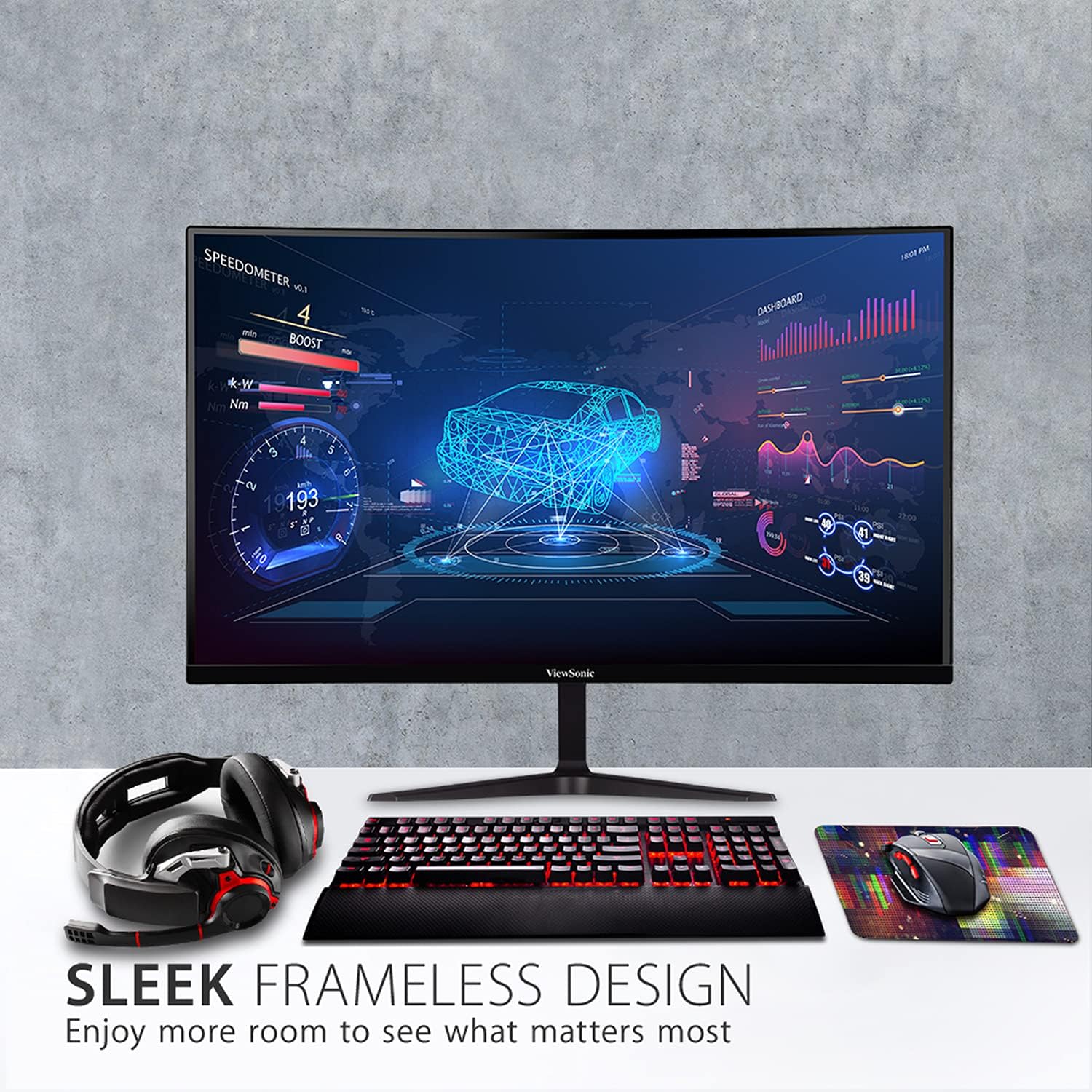 ViewSonic VX2718-2KPC-MHD 27 Inch WQHD 1440p 165Hz 1ms Curved Gaming Monitor with Adaptive-Sync Eye Care HDMI and Display Port (Renewed)