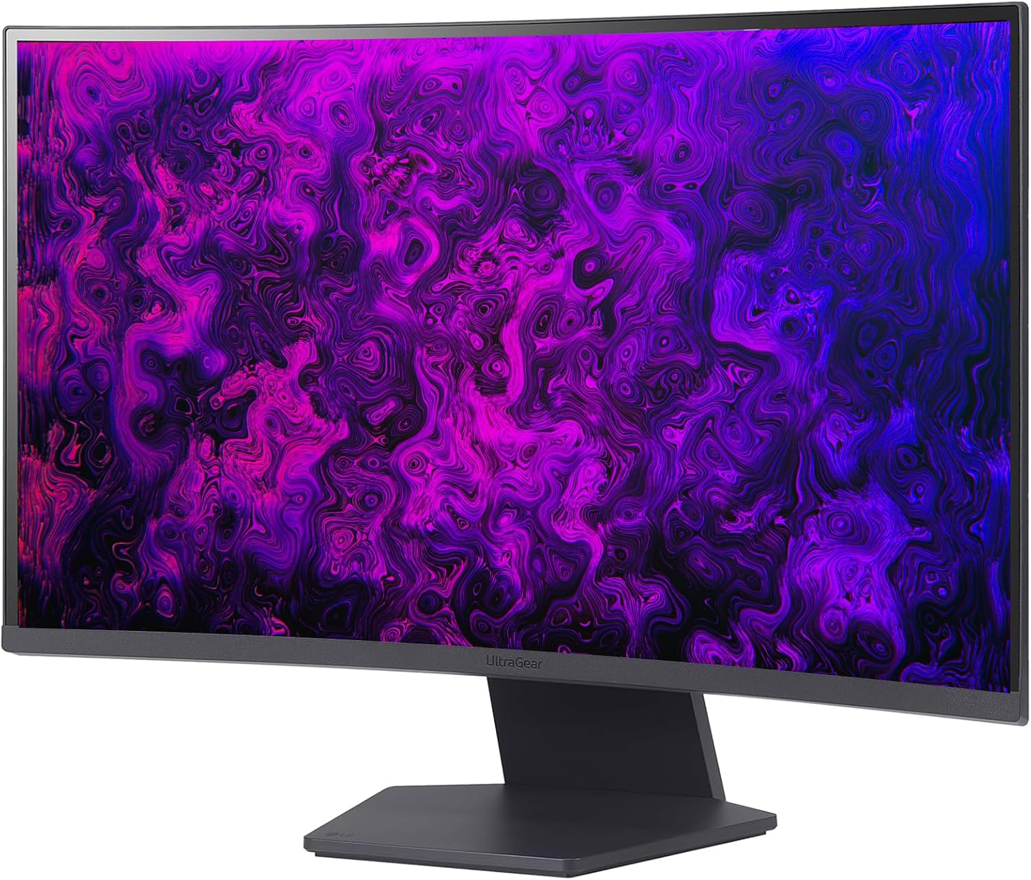 LG 27' QHD Gaming Monitor, Ultragear Curved Display, 180Hz, 1ms, 1000R, AMD FreeSync, HDR10, 99% sRGB, Black Stabilizer, DAS Crosshair FPS Counter, HDMI x2, DisplayPort, Borderless Design, Black