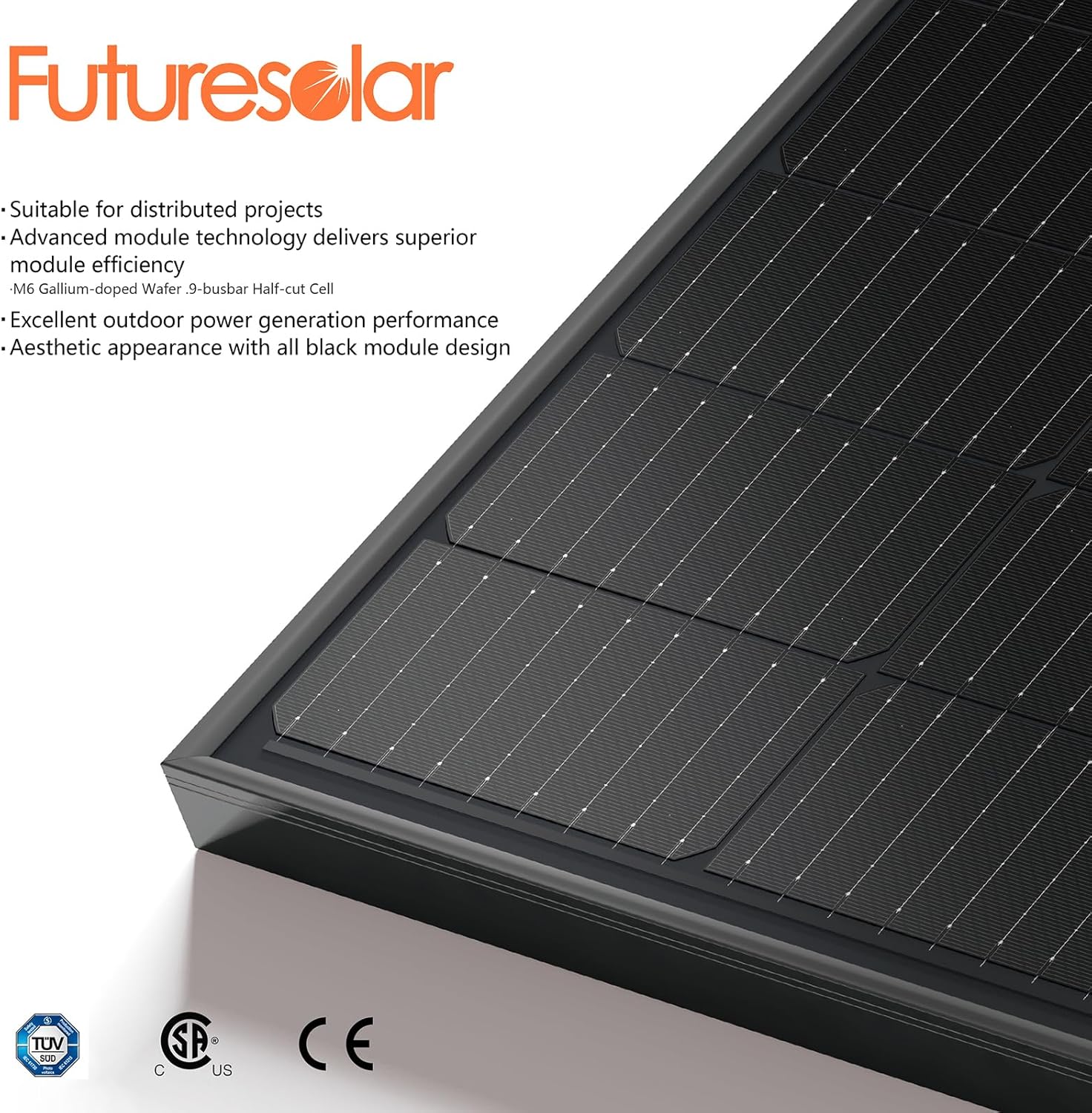 2PCS Solar Panels 360 355 Watt 48/24 Volt, Total 720W High-Efficiency Half Cell Monocrystalline PV Module Power Charger for RV Marine Rooftop Farm Battery and Other Off-Grid Applications
