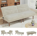 DreamDashio Futon Sofa Bed, 4 in 1 Multi-Functional Futon Couch with Adjustable Backrest, 75 inch Convertible Sleeper Sofa Bed and Recliner Lounge, Corduroy Loveseat for Living Room, Apartment, Beige
