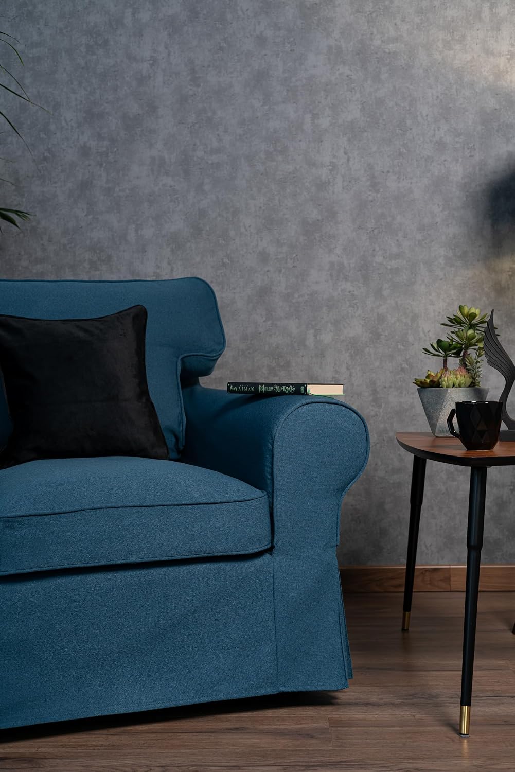 MASTERS OF COVERS Ektorp Armchair Cover for The IKEA Ektorp Chair Slipcover Replacement (Dark Ocean)-Not Fit for Uppland Series Sofa (Armchair Cover Only!)