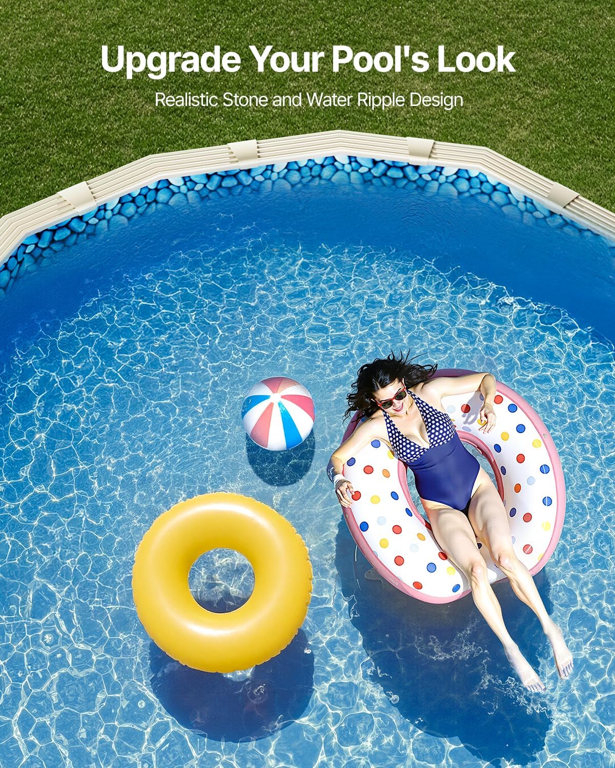 VEVOR 12 x 24 ft Oval Pool Liner, Overlap Style Above Ground Pool Liners, 48-to-54inch Wall Height, Durable Pool Liner, Standard Gauge Vinyl, for Steel Sided Above-Ground Swimming Pools