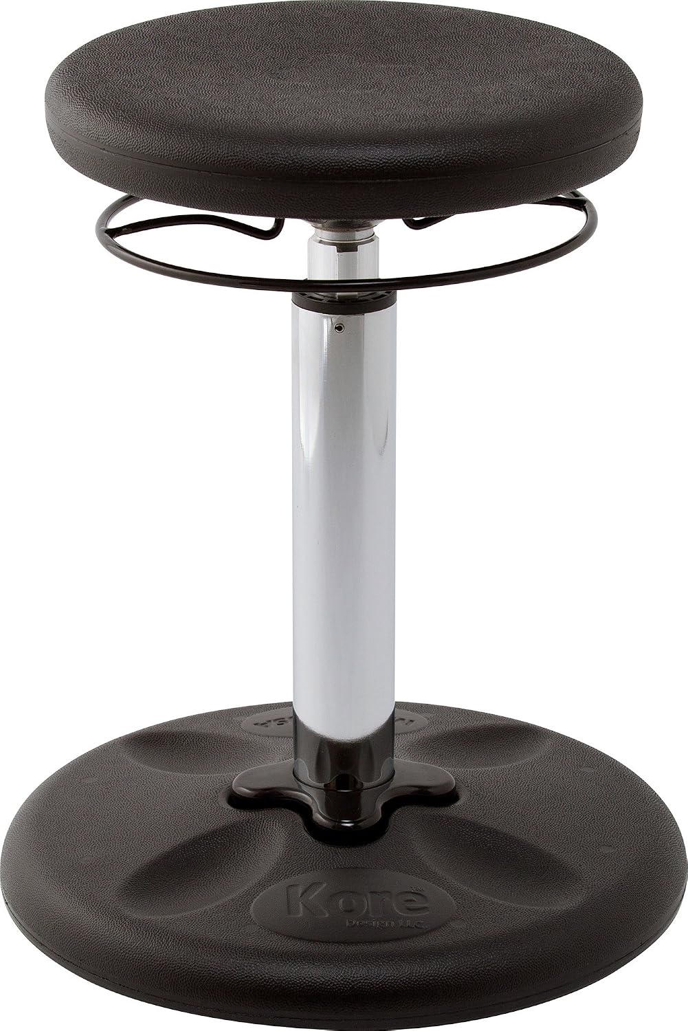 KORE Design Adjustable Wobble Stool Chair, Girls + Boys Kid Desk Stools, Ergonomic Small Office Chairs, Flexible Seating for Active Kids, ADD/ADHD, Classroom, Home, Age 8-12, Tall (16.5-24in), Black