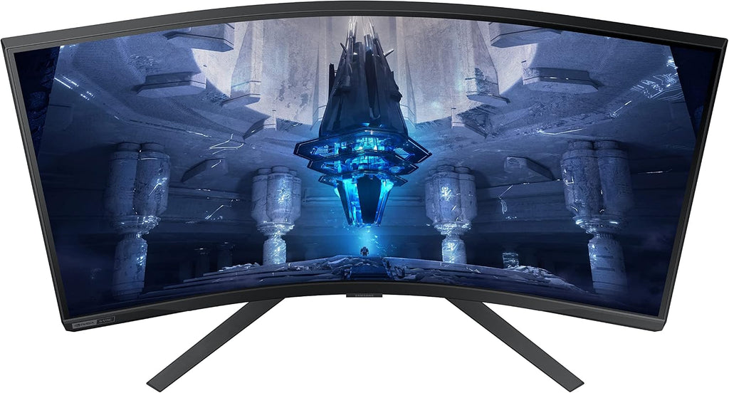 Samsung 32' Odyssey Neo G7 4K UHD 165Hz 1ms G-Sync 1000R Curved Gaming Monitor, Quantum HDR2000, AMD FreeSync Premium Pro, Ultrawide Game View, DisplayPort, HDMI, Height Adjustable Stand, Black