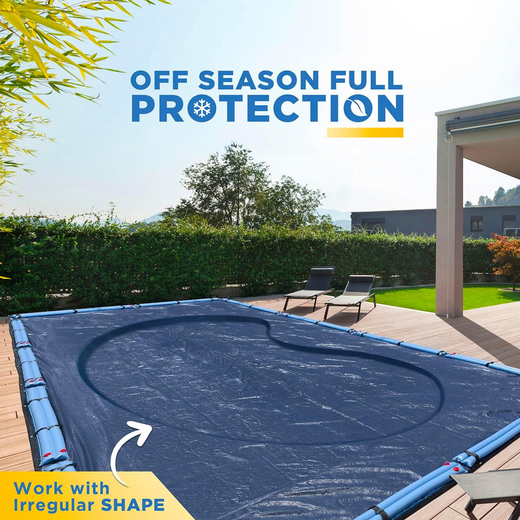 25-Ft x 45-Ft Pool Cover for Inground Pools - Rectangle Winter Pool Cover for Inground Pools, Extra Thick Material and Durable Design, Cold and UV-Resistance, Easy Installation, Navy Blue
