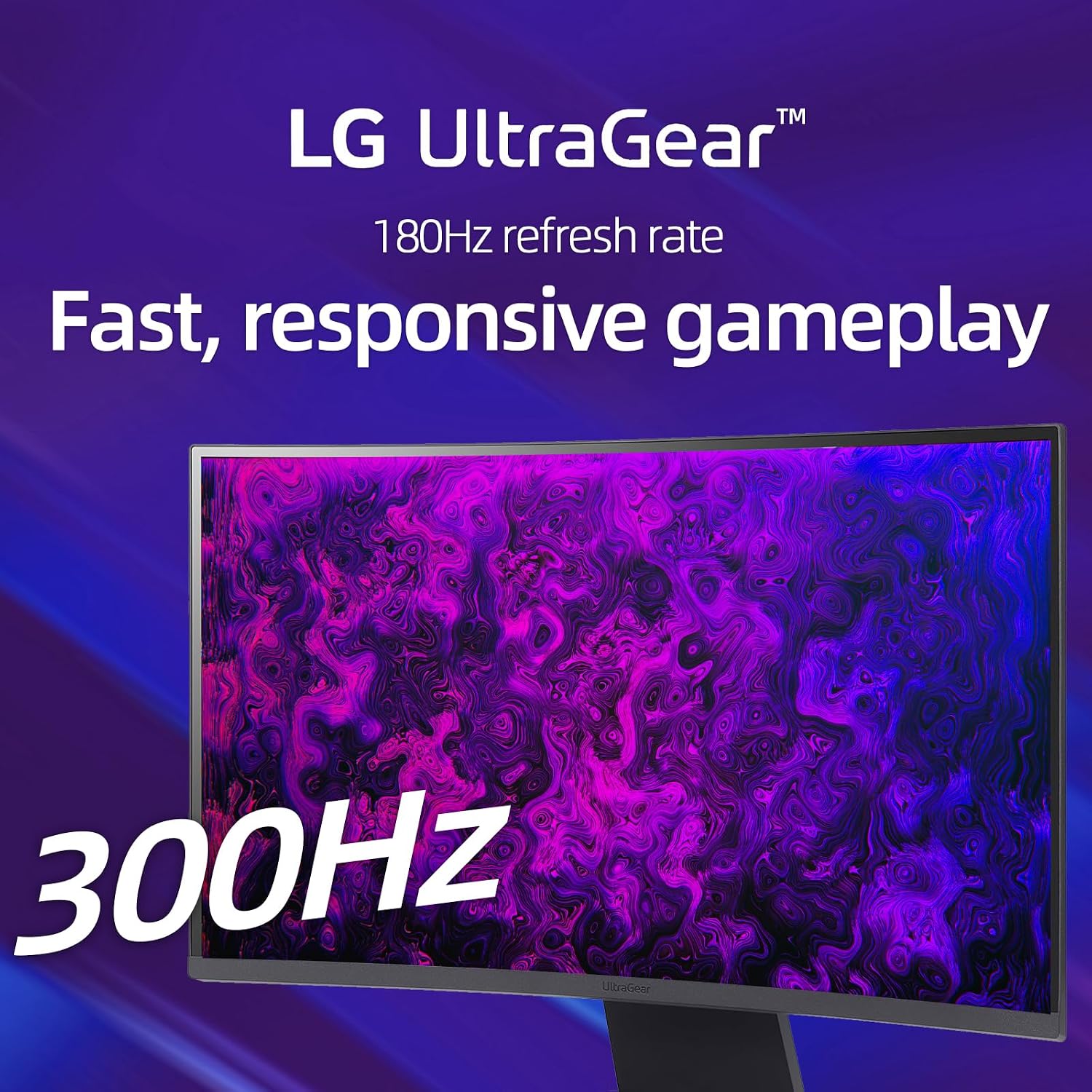 LG 27' QHD Gaming Monitor, Ultragear Curved Display, 180Hz, 1ms, 1000R, AMD FreeSync, HDR10, 99% sRGB, Black Stabilizer, DAS Crosshair FPS Counter, HDMI x2, DisplayPort, Borderless Design, Black