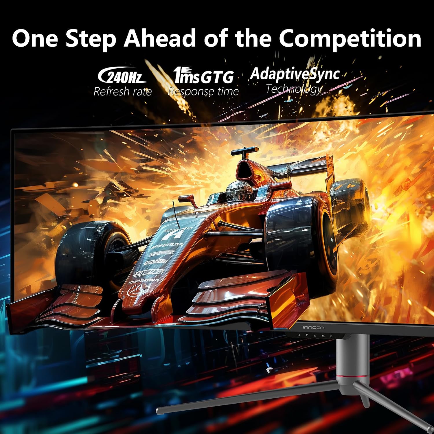 INNOCN 49' 240Hz Curved Monitor Ultrawide Gaming QHD 5120 x 1440P Computer Monitor, R1800, 99% sRGB, HDR400, USB Type C, DisplayPort, HDMI, Built-in Speakers, Height/Tilt Adjustable - 49C1S