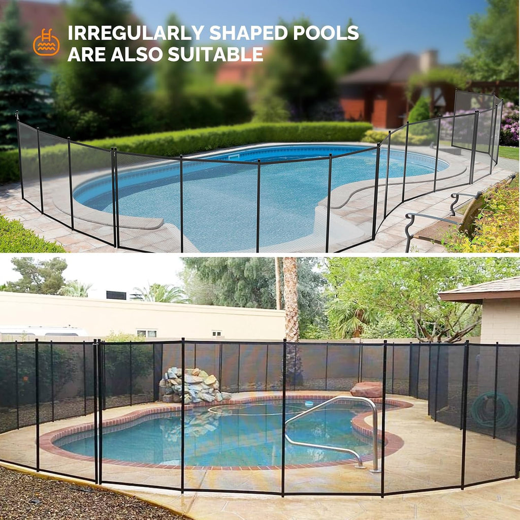 VINGLI Swimming Pool Fence for Ground and Above Pool Safety Fencing, Black (4×72FT)