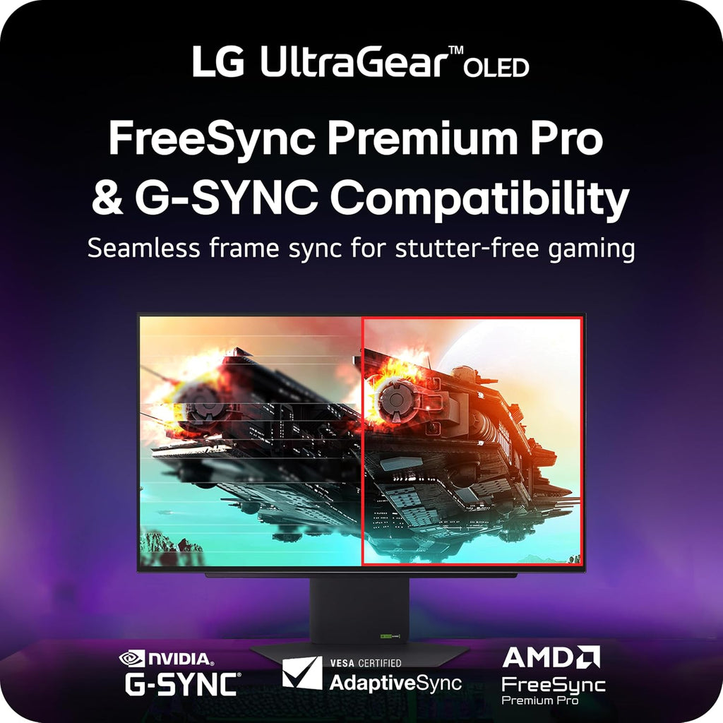 LG 27GX790AB 27 inch OLED QHD 480Hz 0.03ms G-Sync AMD FreeSync Premium Pro Gaming Monitor - Black