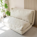 MAXYOYO Folding Sofa Bed, Floor Sofa Convertible Sleeper Chair with Washable Cover, Floor Couch Lounge Bean Bag Chair Bed for Living Room, Beige, 39x95 Inch