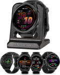 Garmin Forerunner 570 Performance 47mm GPS Smartwatch, Slate Gray | AMOLED Display, Training Readiness, On-Wrist Calling with Signature Series Modern Power Stand Bundle