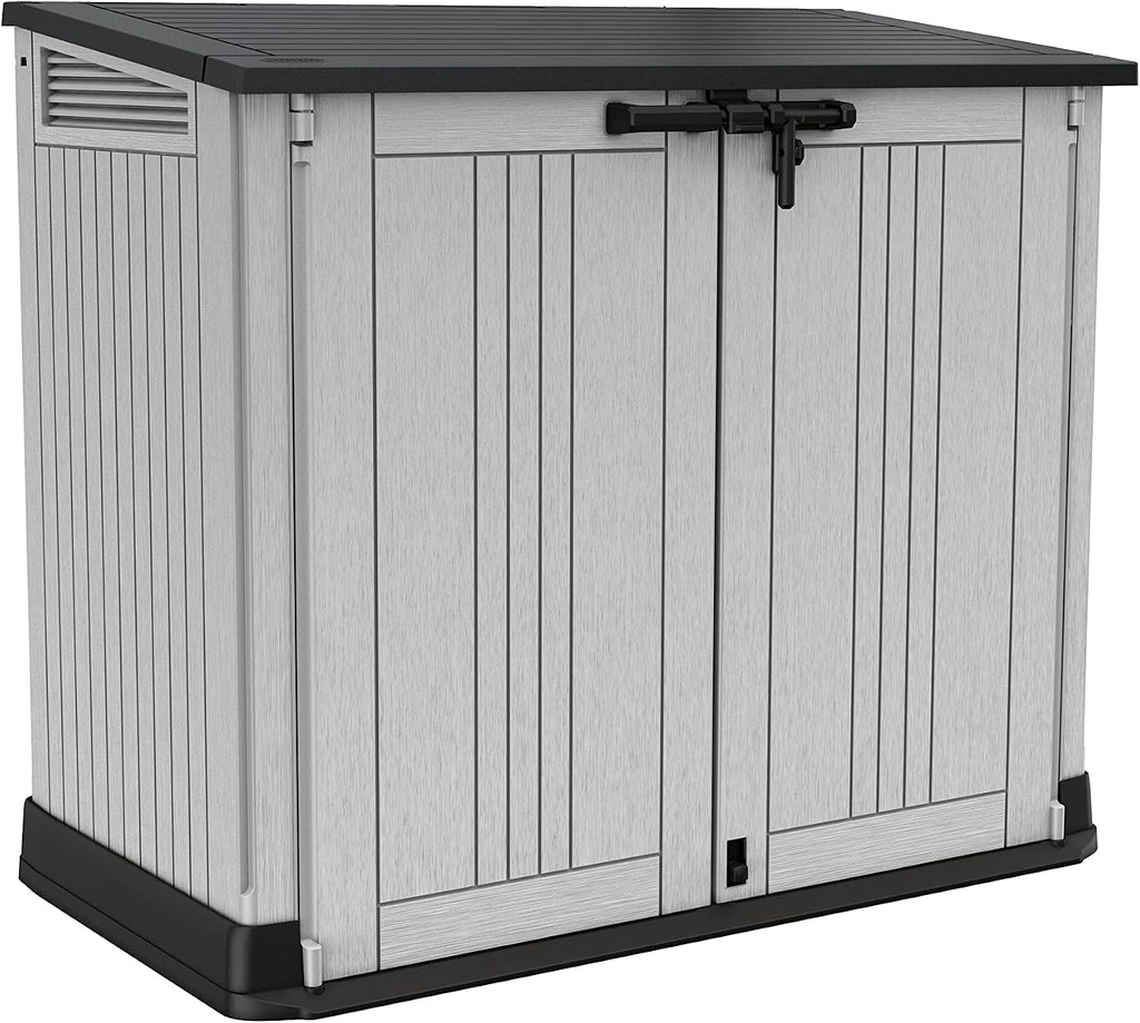 Keter Store-It-Out Prime 4.3 x 3.7 ft. Outdoor Resin Storage Shed with Easy Lift Hinges, Perfect for Yard Tools, Pool Toys and Garden Accessories, Grey
