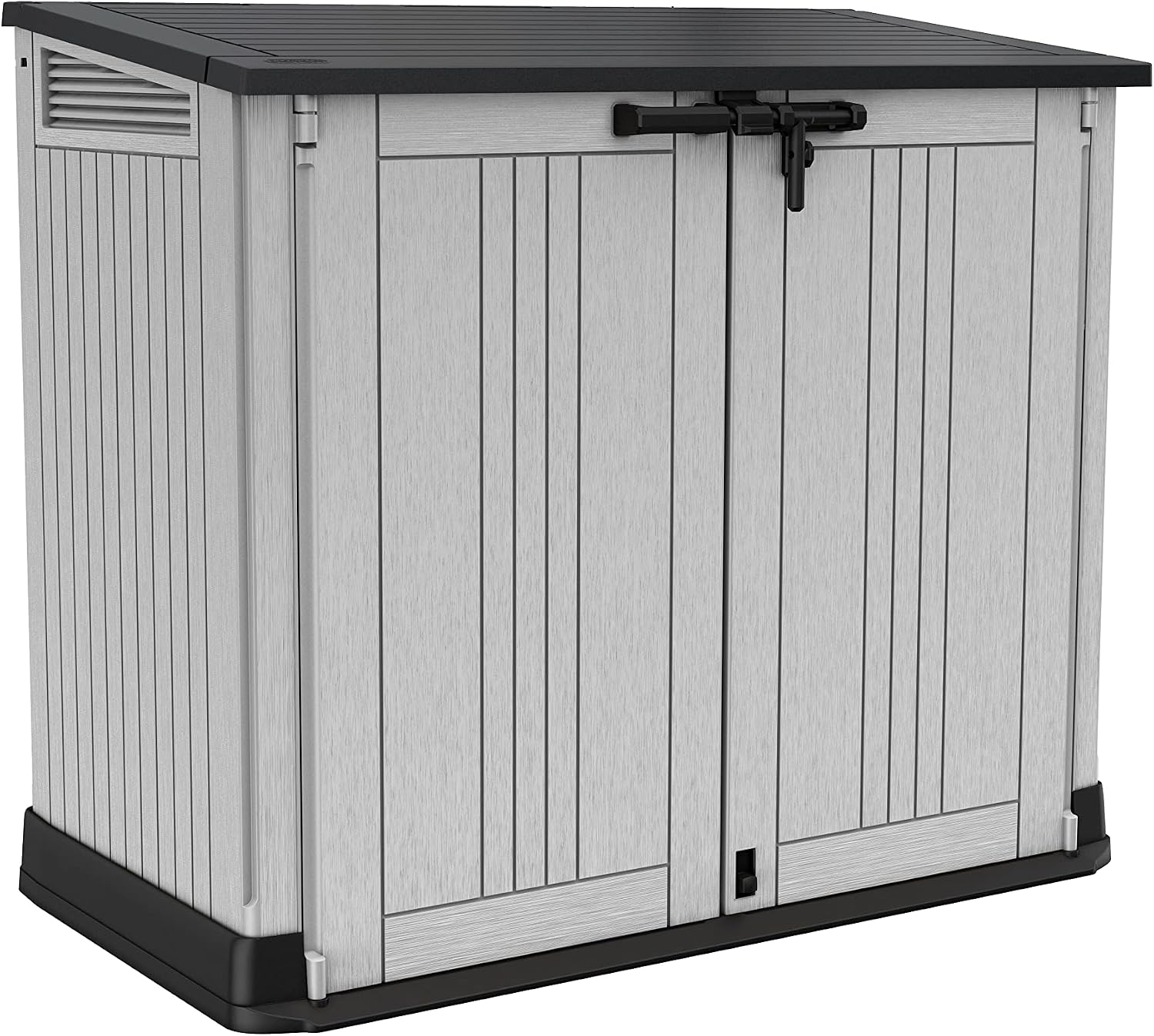 Keter Store-It-Out Prime 4.3 x 3.7 ft. Outdoor Resin Storage Shed with Easy Lift Hinges, Perfect for Yard Tools, Pool Toys and Garden Accessories, Grey