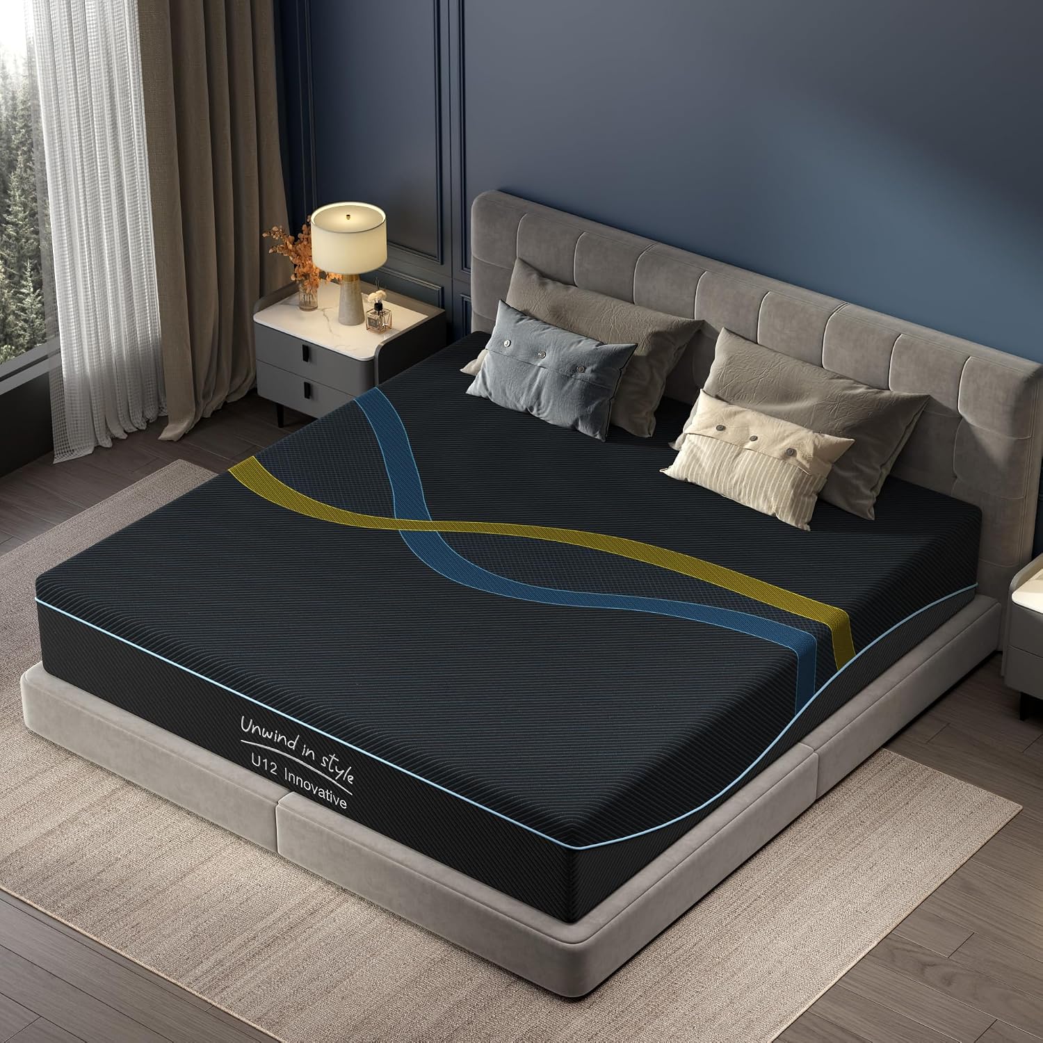 14 inch King Mattress Multi-Layer Memory Foam Mattress - Medium Firmness with Bamboo Charcoal & Green Tea Infusion