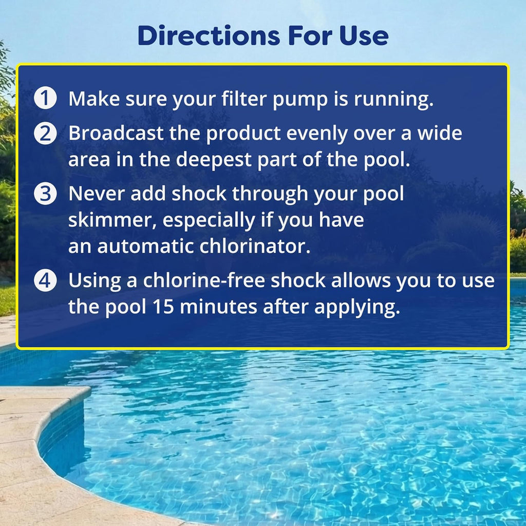 In The Swim Chlorine-Free Pool Shock - Quick Dissolving, Fast-Acting, Shock-Oxidizer for Swimming Pools, Spas, and Salt Chlorinated Pools Compatible - 24 x 1 Pound Bags