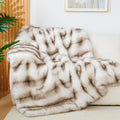 Touchat Luxury 1000GSM Faux Fur Queen Blanket, Super Thick Warm Cozy Heavy Blankets for Couch Bed Sofa, Plush Fuzzy Elegant Winter Reversible Mink Blanket for Living Room Bedroom,Taupe