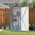 2.5x1.4 FT Outdoor Storage Shed, Small Metal Tool Shed with Waterproof Roof and Lockable Door, Garden Tool Sheds Storage Cabinet for Backyard Patio Lawn, Black