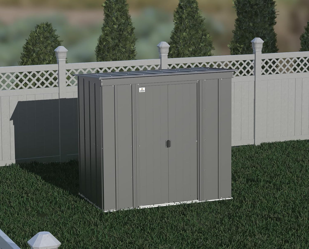 Arrow Sheds 6' x 4' Outdoor Steel Storage Shed, Grey