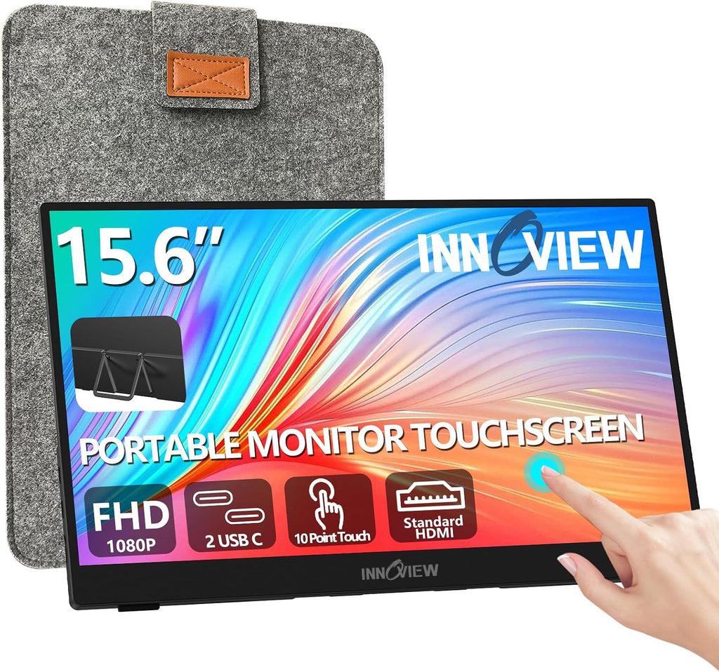 InnoView 15.6 Inch 1080P Touchscreen Portable Monitor and 14 Inch 4K OLED Travel Monitor