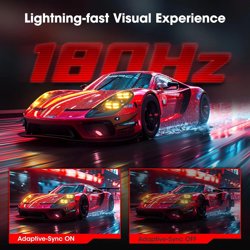 KOORUI 27 inch 2K Curved Gaming Monitor, 180Hz QHD Computer Monitor, 1ms Adaptive-Sync, HDMI/DisplayPort, 27E6QCA