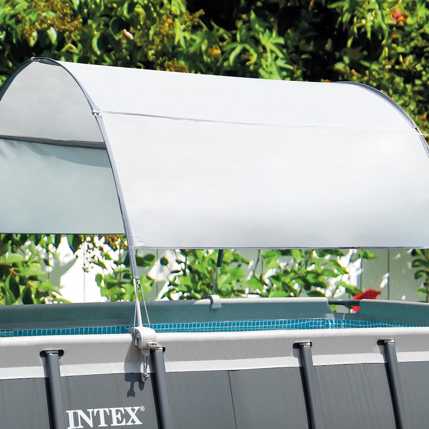 INTEX 26363EH Ultra XTR 24ft x 12ft x 52in Above Ground Swimming Pool Set with Sand Filter Pump and Protective Pool Canopy