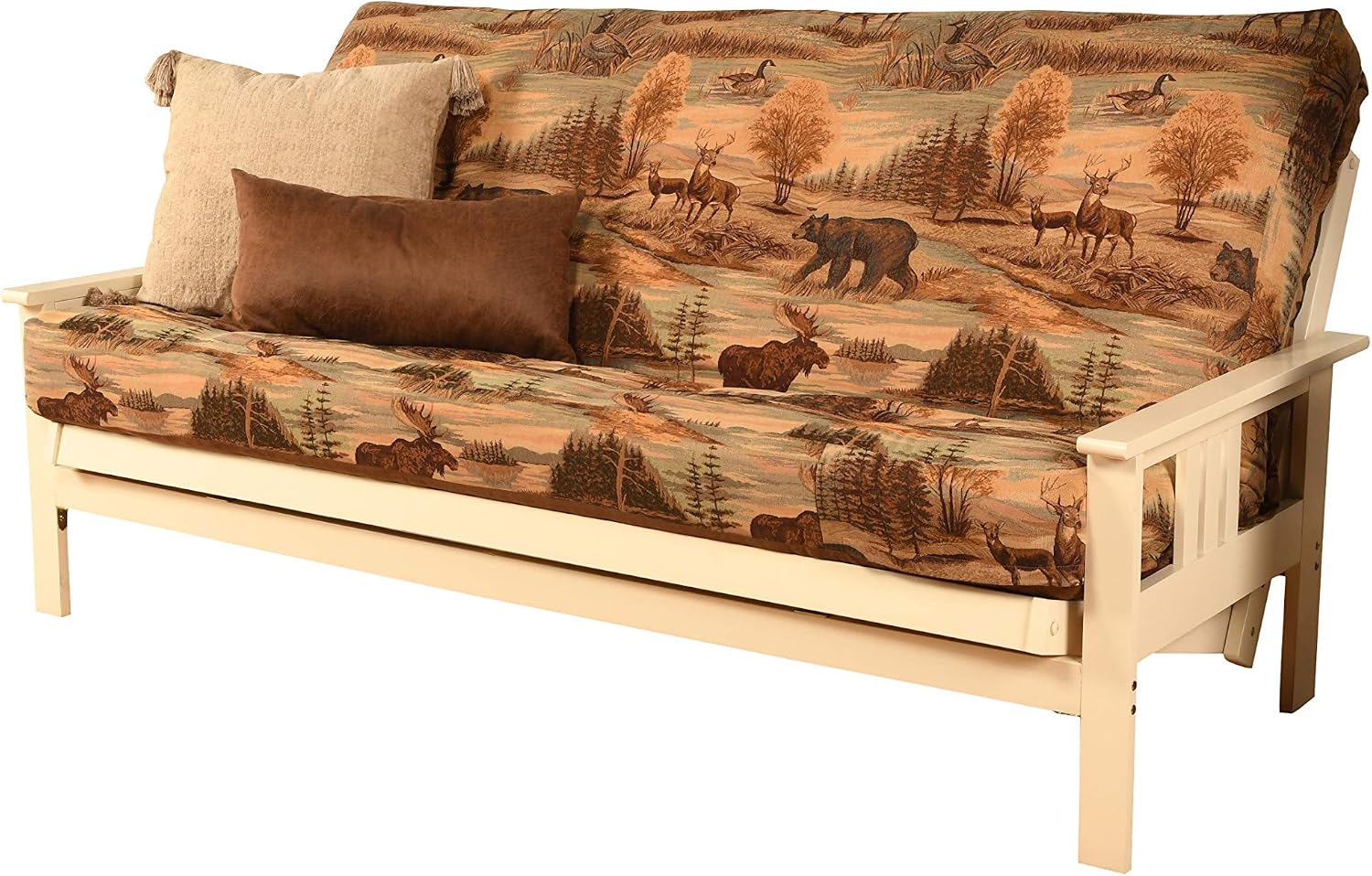 Kodiak Furniture Monterey Futon Set with Antique White Finish, Full, Canadian