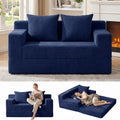 Erament Boneless Loveseat Convertible Sofa Bed, Folding Floor Futon Sleeper Sofa Couch Bed- Boneless Foldable Couch, Corduroy Pull Out Sofa Bed with 2 Pillows for Living Room & Bedroom