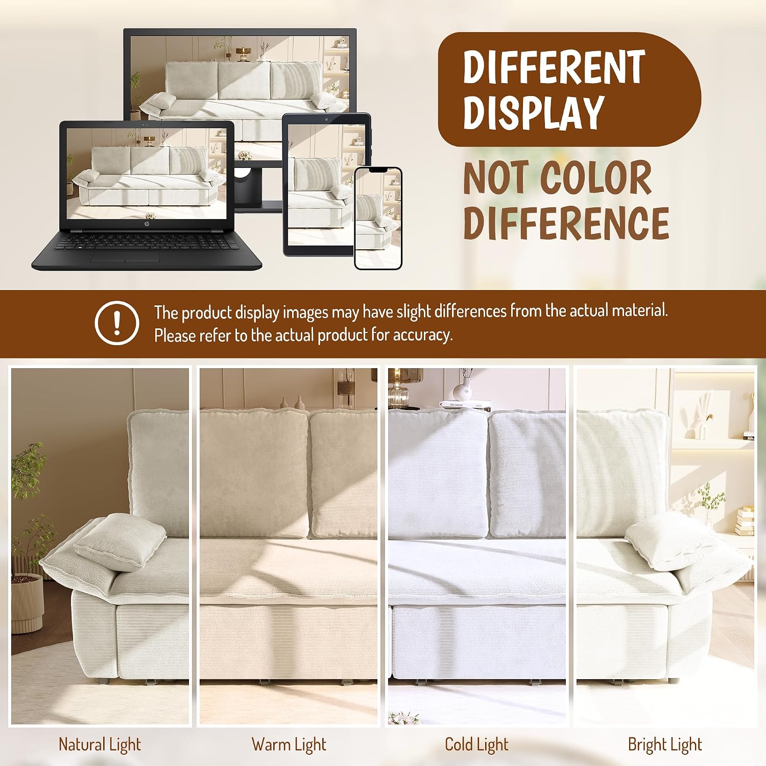 94.5' Pull Out Couch King Size, Futon Sofa Bed, 3-in-1 Convertible Sleeper Sofa Bed with Cushion Armrest, Modern Corduroy Loveseat Couches for Living Room, Small Space, Apartment, Beige