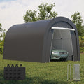 Kiss the Water Domed Carport with 4 Cloth Bags, Portable Garage with 2 Roll-up Doors, Heavy Duty Car Canopy Party Tent, All-Season Storage Shelter Shed for Cars, Truck, or Garden Tools, 10' x 15'