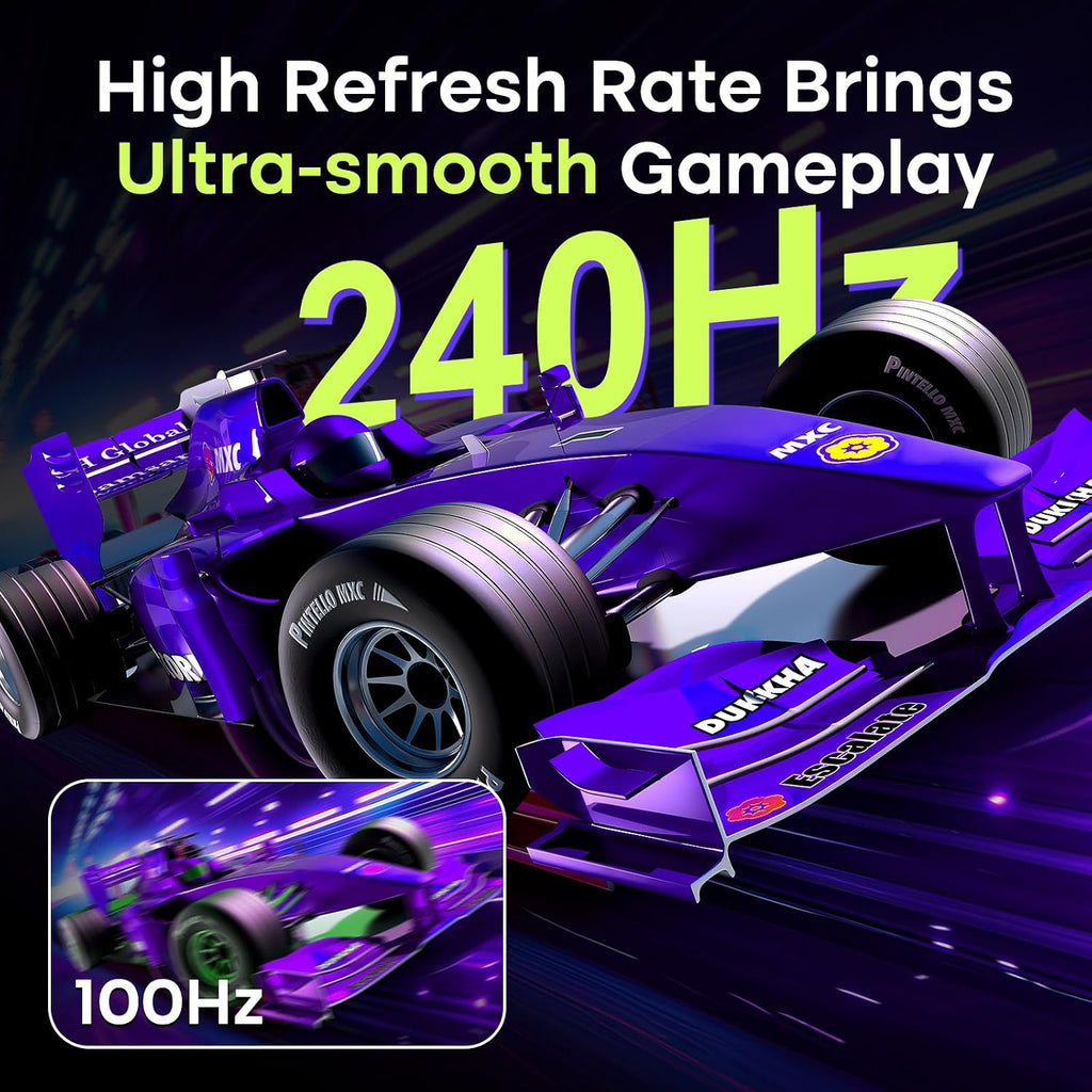 Amzfast 27' 240Hz 1ms FPS Gaming Monitor, Fast VA FHD 1080P, Adaptive Sync, HDR 400, 4000:1 Contrast, 125% sRGB, Built-in Speaker, HDMI 2.0 & DP 1.4 with DP Cable, VESA