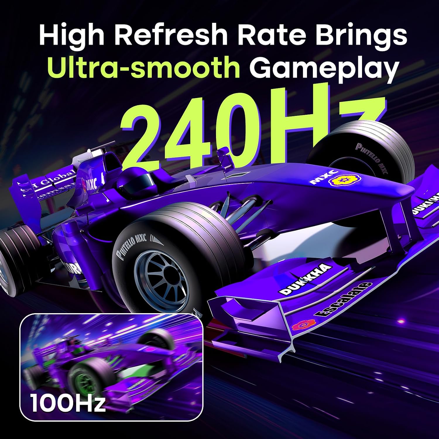 Amzfast 27' 240Hz 1ms FPS Gaming Monitor, Fast VA FHD 1080P, Adaptive Sync, HDR 400, 4000:1 Contrast, 125% sRGB, Built-in Speaker, HDMI 2.0 & DP 1.4 with DP Cable, VESA