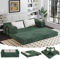 80' Convertible Folding Sofa Bed, 4-in-1 DIY Combination Fold Out Sleeper Sofa Bed King Size, Loveseat sleeper Couch w/ Removable Armrests, Chenille Floor Couch, Small couches for small spaces (Green)
