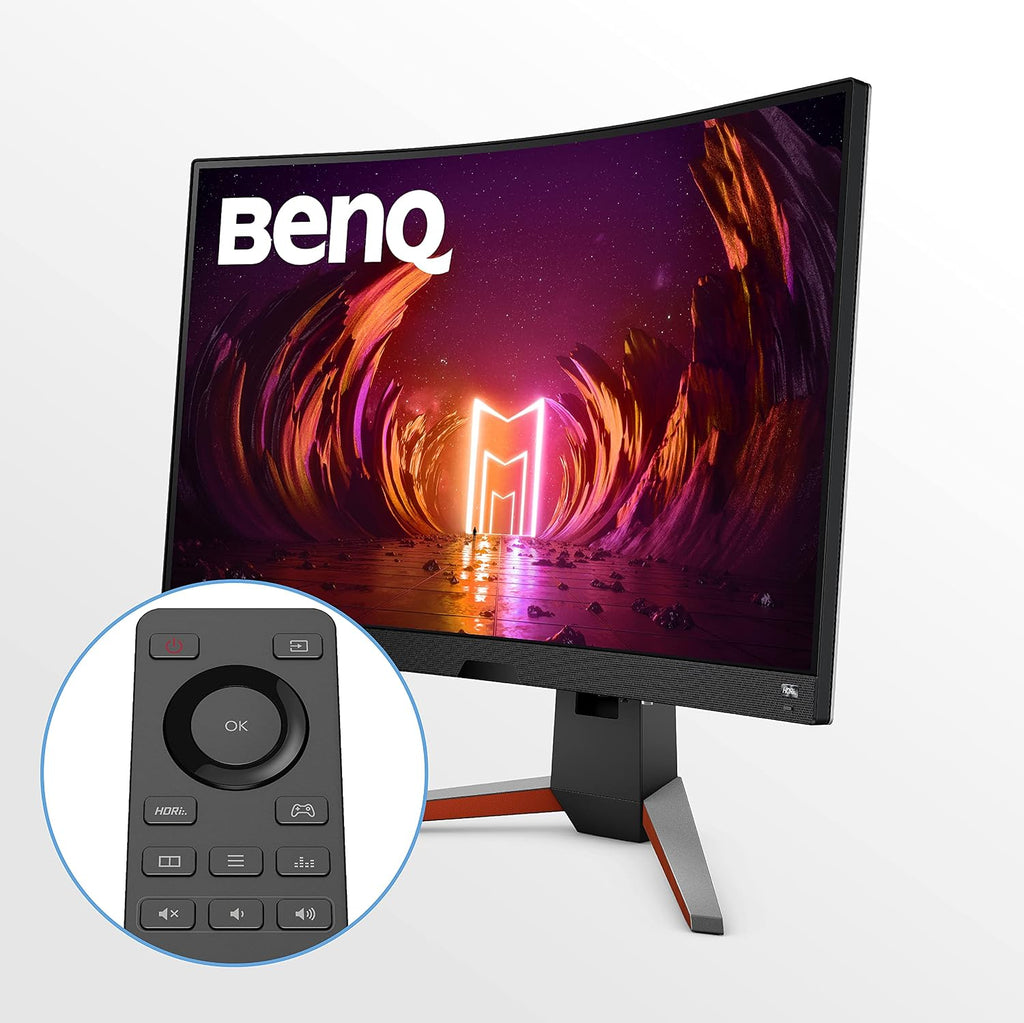 BenQ MOBIUZ EX3210R Curved Gaming Monitor 32' QHD 1440p 165Hz 1ms w/Remote | HDRi | 1000R | Color Optimizer | Freesync Premium Pro | Eye-Care | Height, Swivel & Tilt | 2.1ch w/ 5w sub | USB Hub