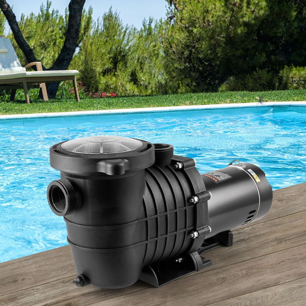 VEVOR Above Ground Pool Pump, 1HP, 80 GPM Max. Flow Single Speed Swimming Pool Pump, 110V/240V 3450RPM 34.4ft Max. Head Pool Pump with Filter Basket for Above Ground Pools, Hot Tubs, or Spas