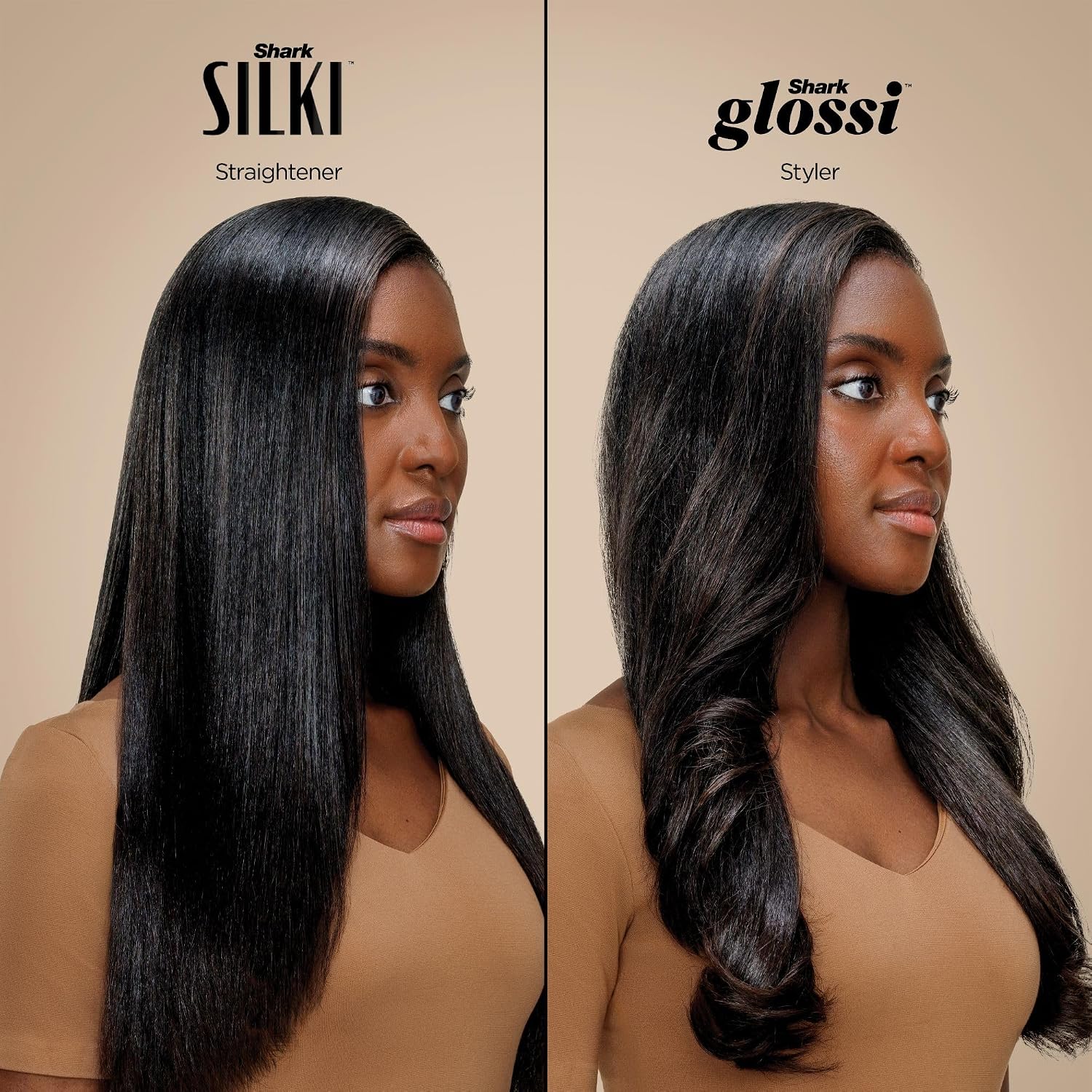 Shark Glam Ceramic & Powerful Air Styling & Drying System, with Silki Straightener & Glossi Air Glosser, for Drying, Curling, Air Straightening & Glossing, Pink, HD6051SPK (Straight & Wavy Hair)