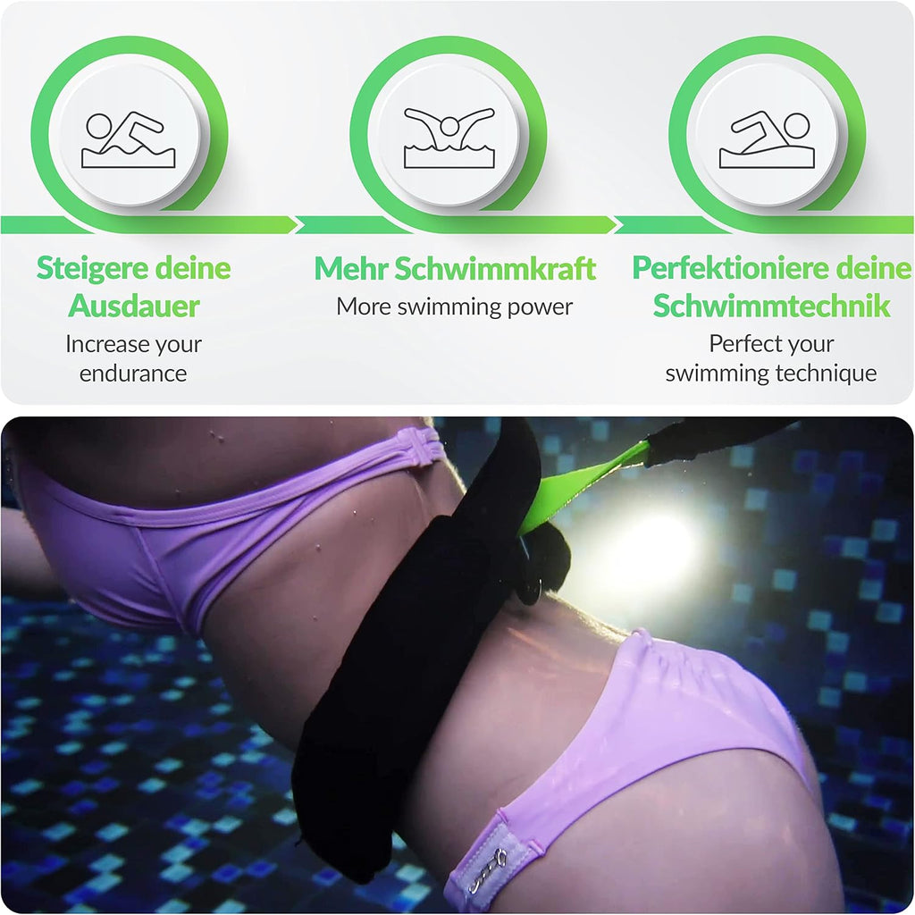 Premium Swim Trainer – for Any Pool, Optimal Swimming Without Counter-Current System, Padded Swim Belt 1–20 kg, Tested, Certified, Made in Germany